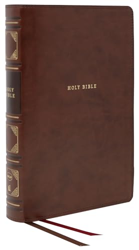 NKJV Reference Bible Classic Verse-by-Verse Center-Column Leathersoft Brown Red Letter Edition Comfort Print: Holy Bible New King James Version