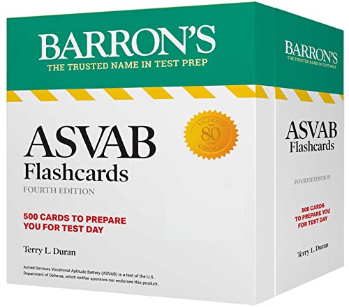 ASVAB Flashcards Fourth Edition: Up-to-date Practice + Sorting Ring for Custom Review (Barrons Test Prep)